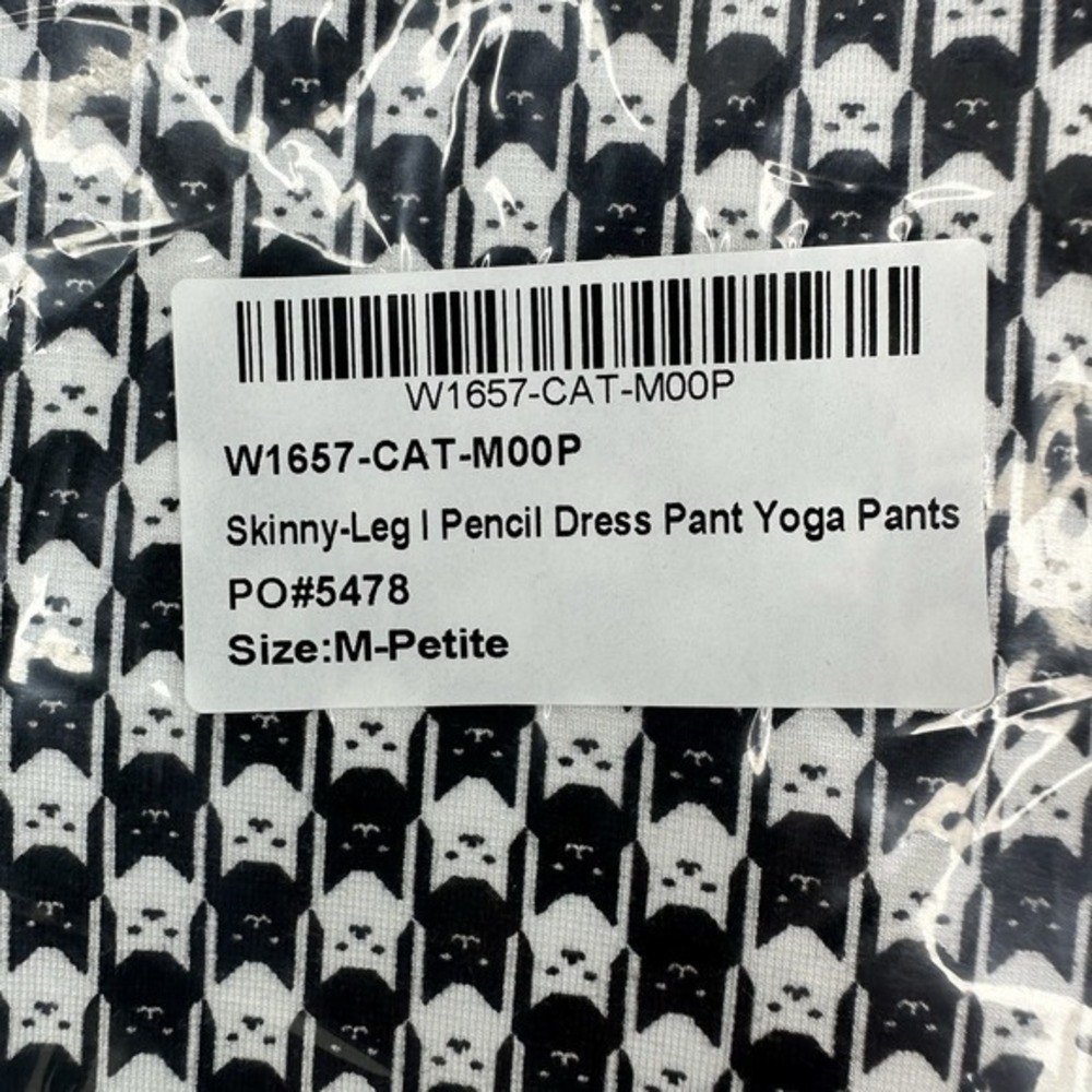 Betabrand Catstooth Skinny Leg Pencil Dress Pant Yoga Pants Black White M Petite - Picture 14 of 15